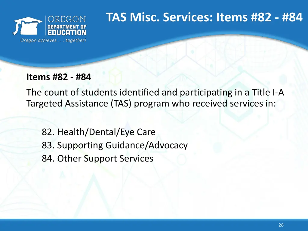 tas misc services items 82 84