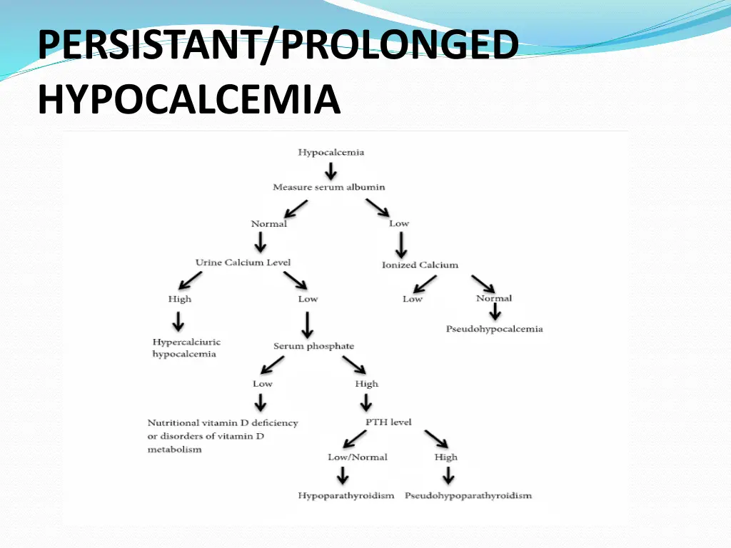 persistant prolonged hypocalcemia