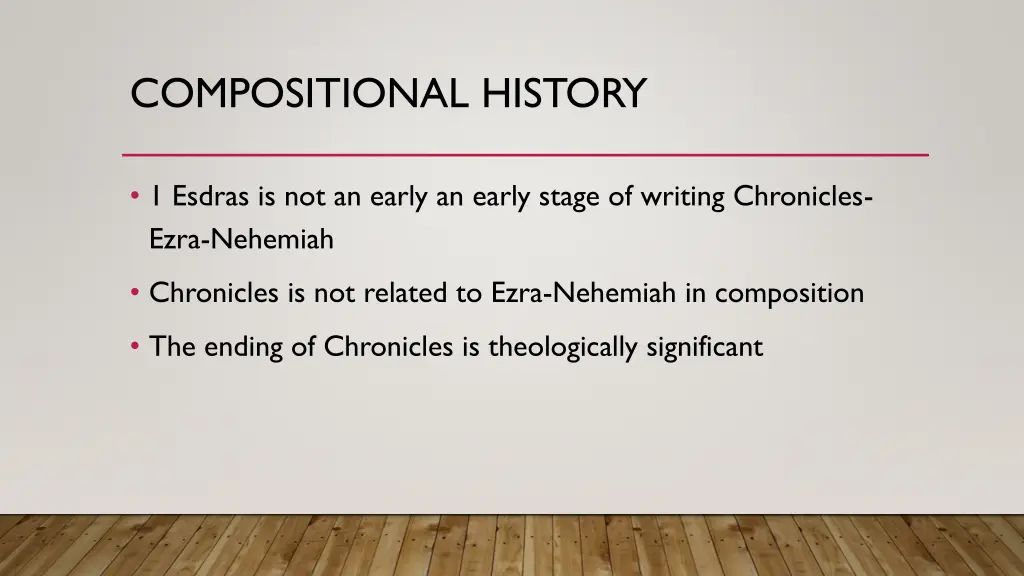 compositional history
