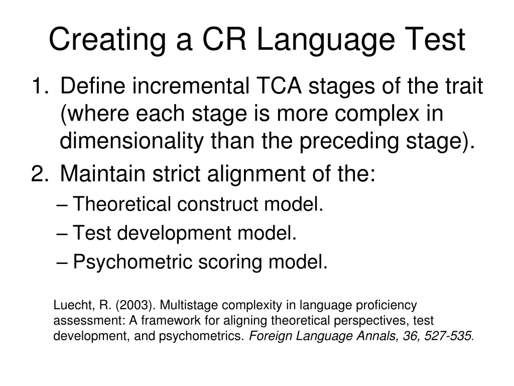 creating a cr language test