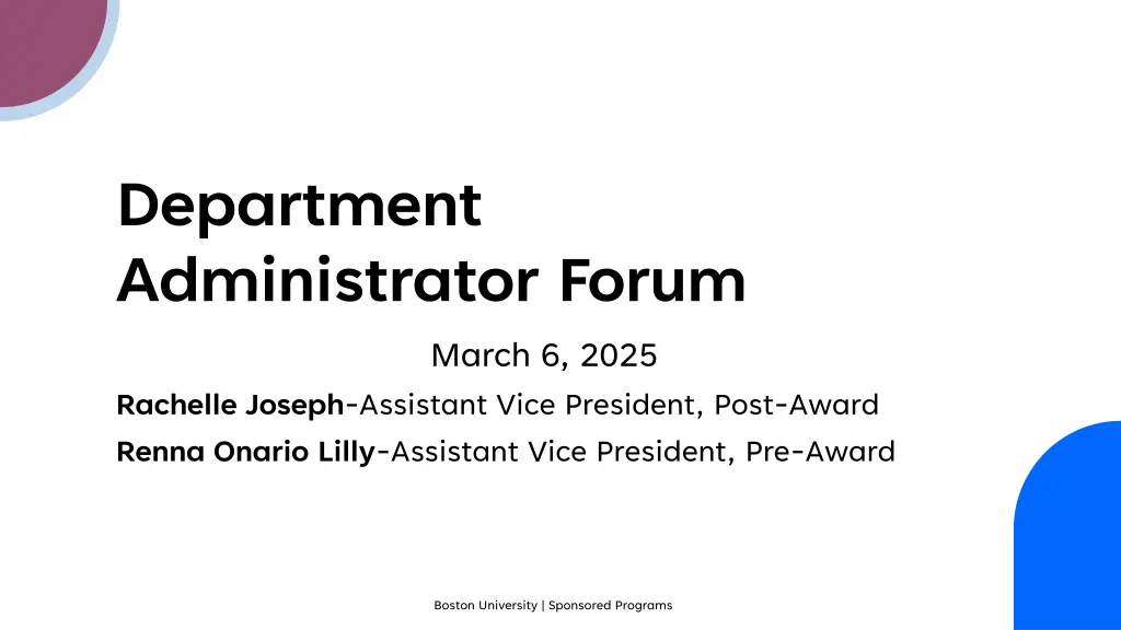 department administrator forum march 6 2025