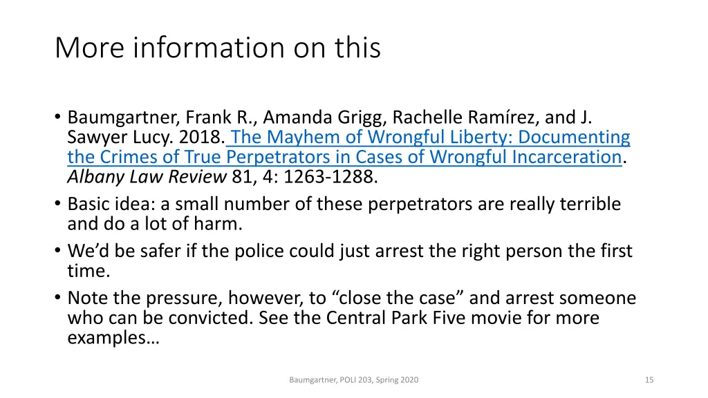 more information on this