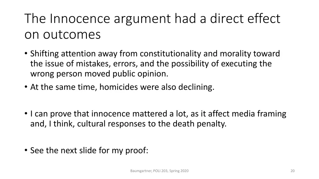 the innocence argument had a direct effect