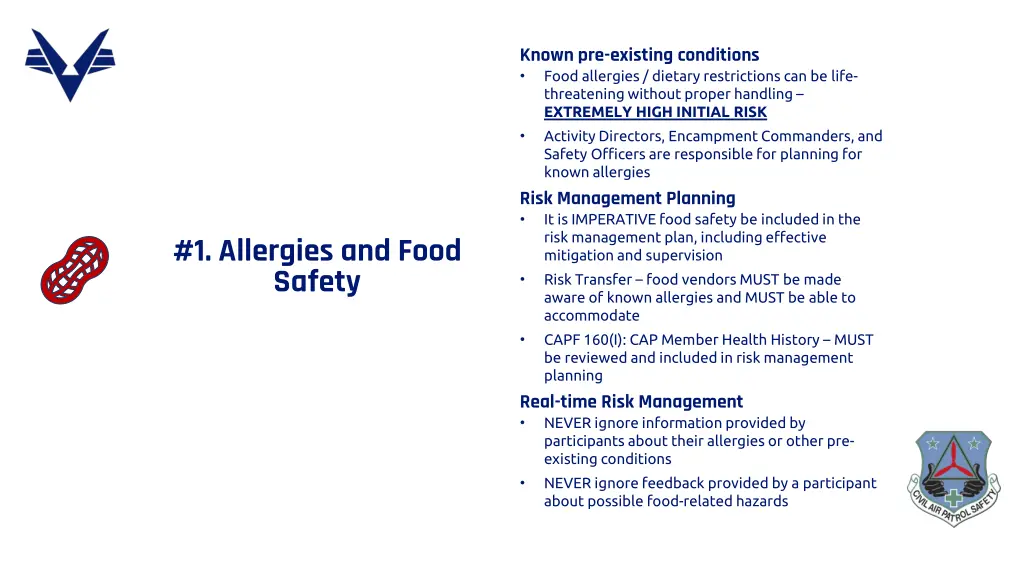 known pre existing conditions food allergies