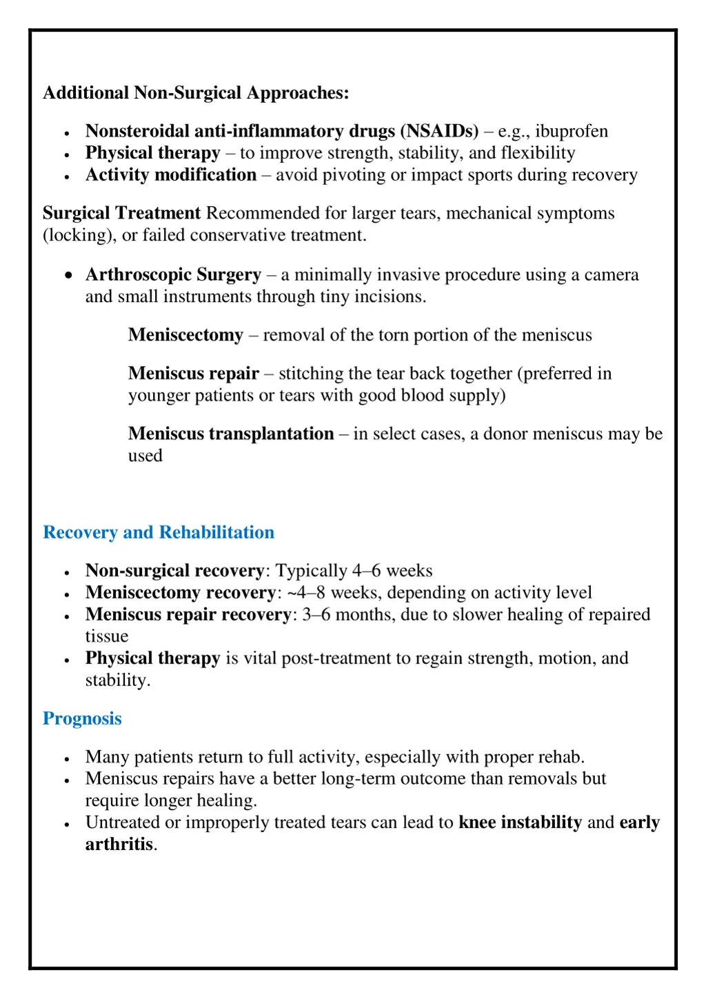 additional non surgical approaches