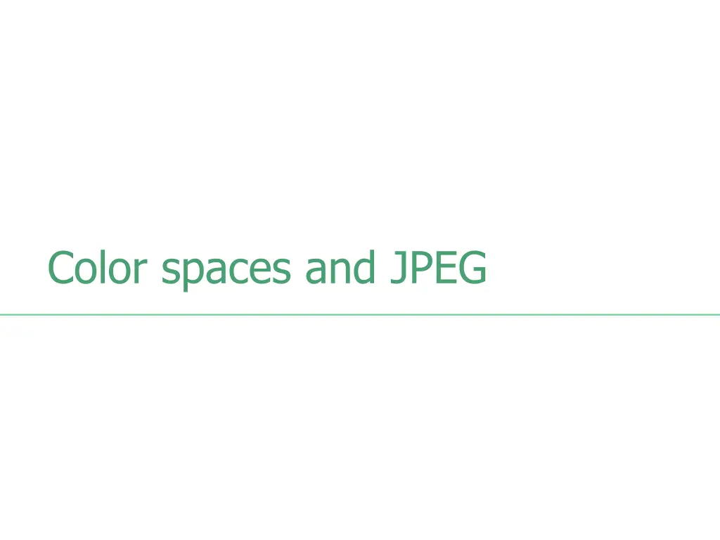 color spaces and jpeg
