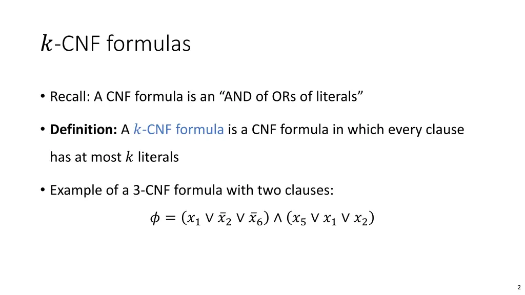 cnf formulas