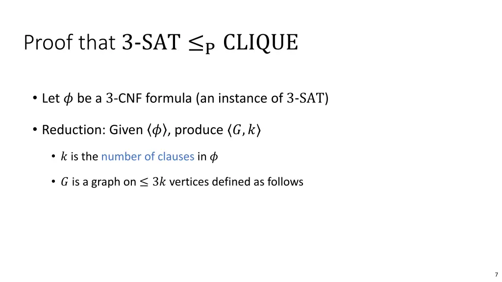 proof that 3 sat p clique