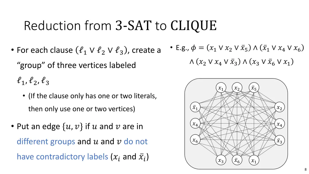 reduction from 3 sat to clique