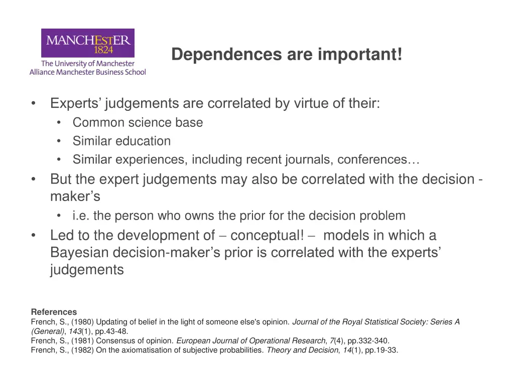 dependences are important