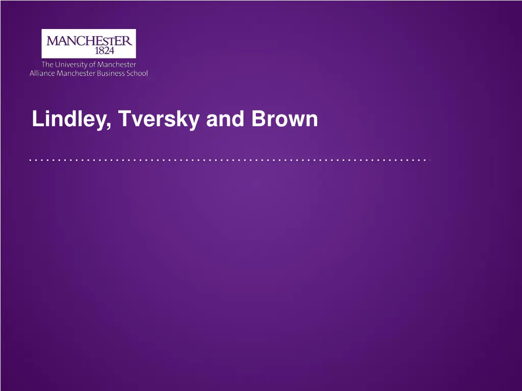 lindley tversky and brown