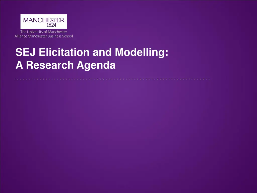 sej elicitation and modelling a research agenda