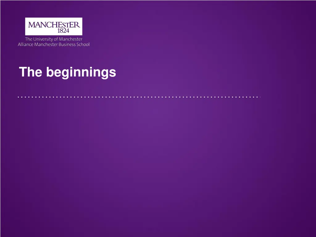 the beginnings