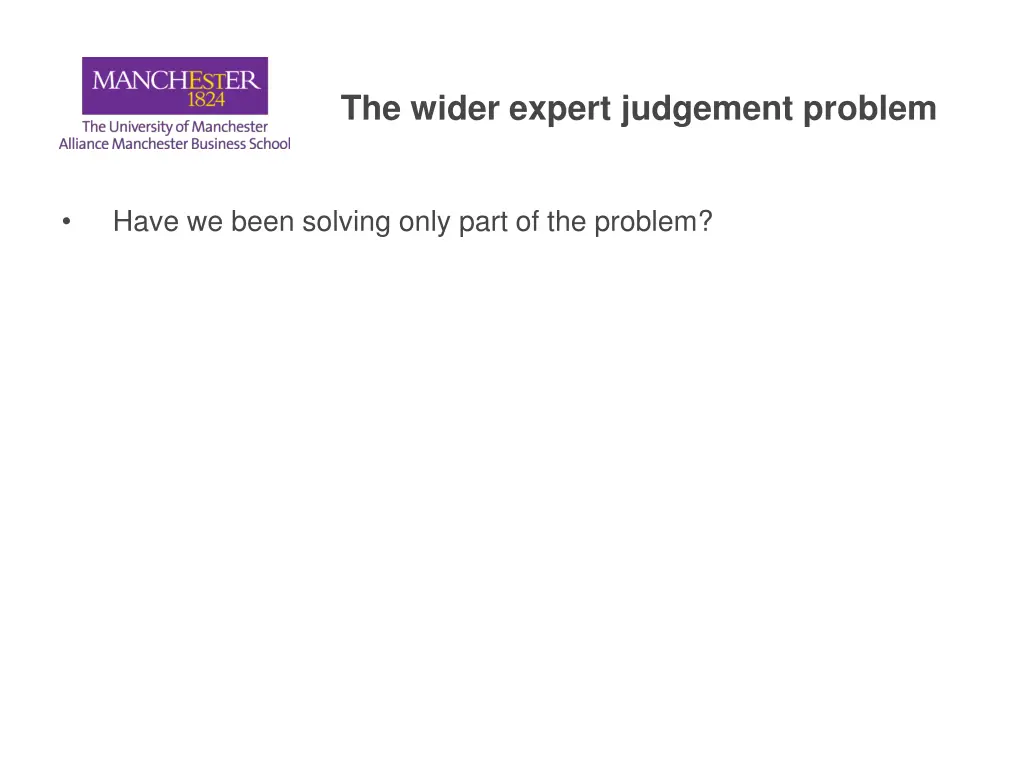 the wider expert judgement problem