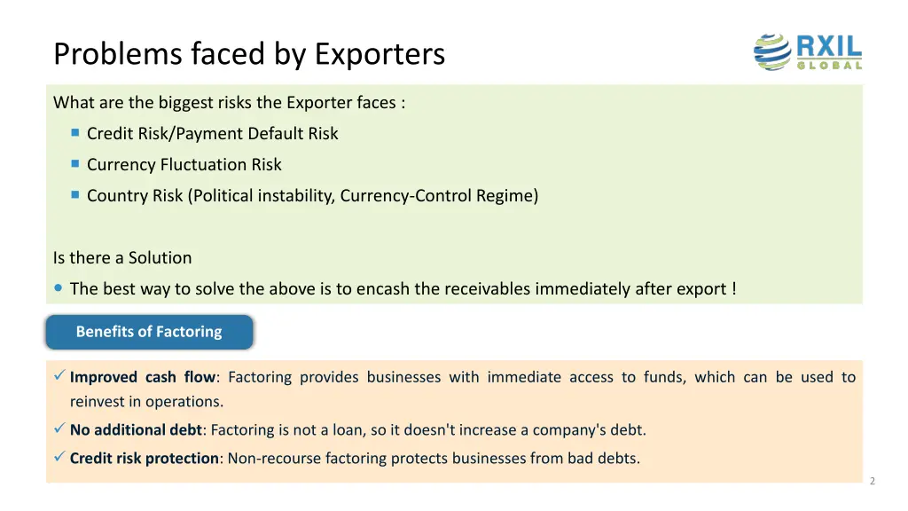 problems faced by exporters