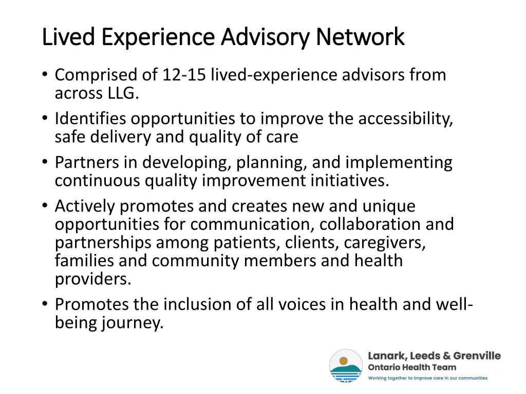 lived experience advisory network lived 1