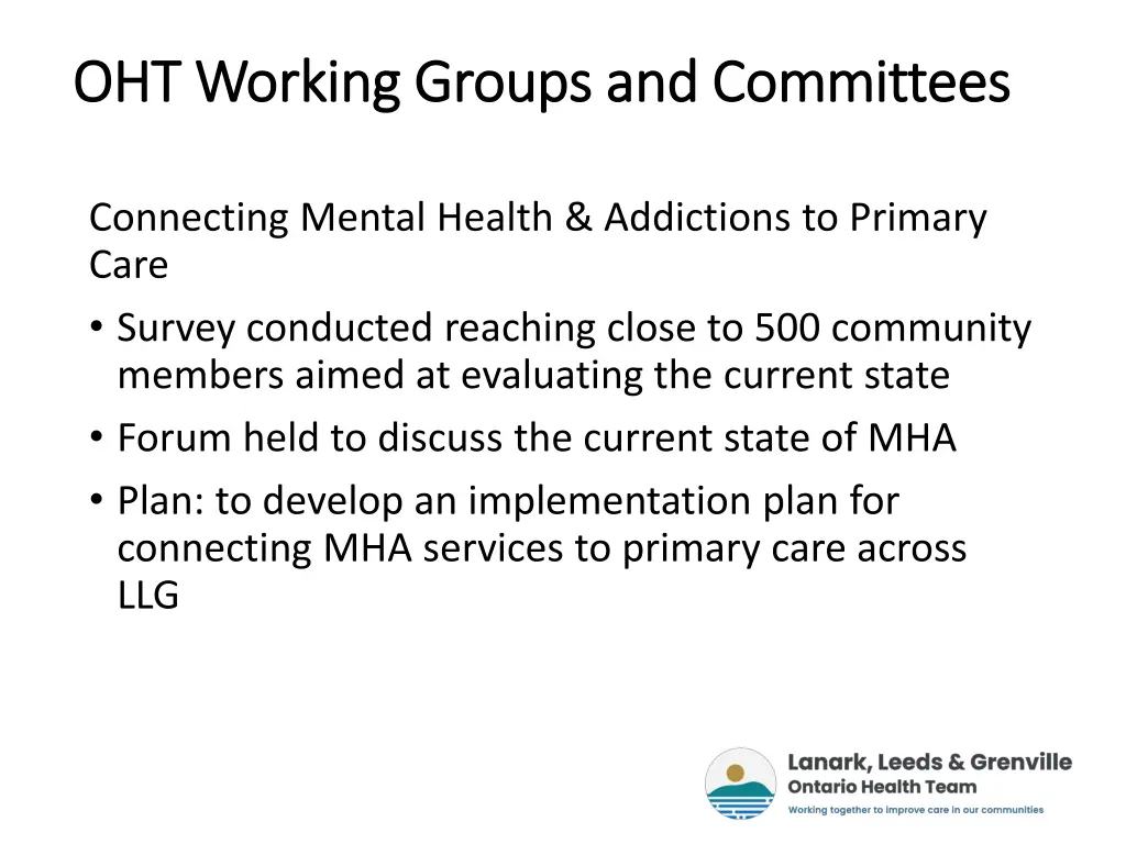 oht working groups and committees oht working 2