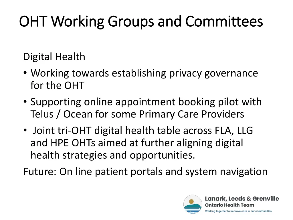 oht working groups and committees oht working 3