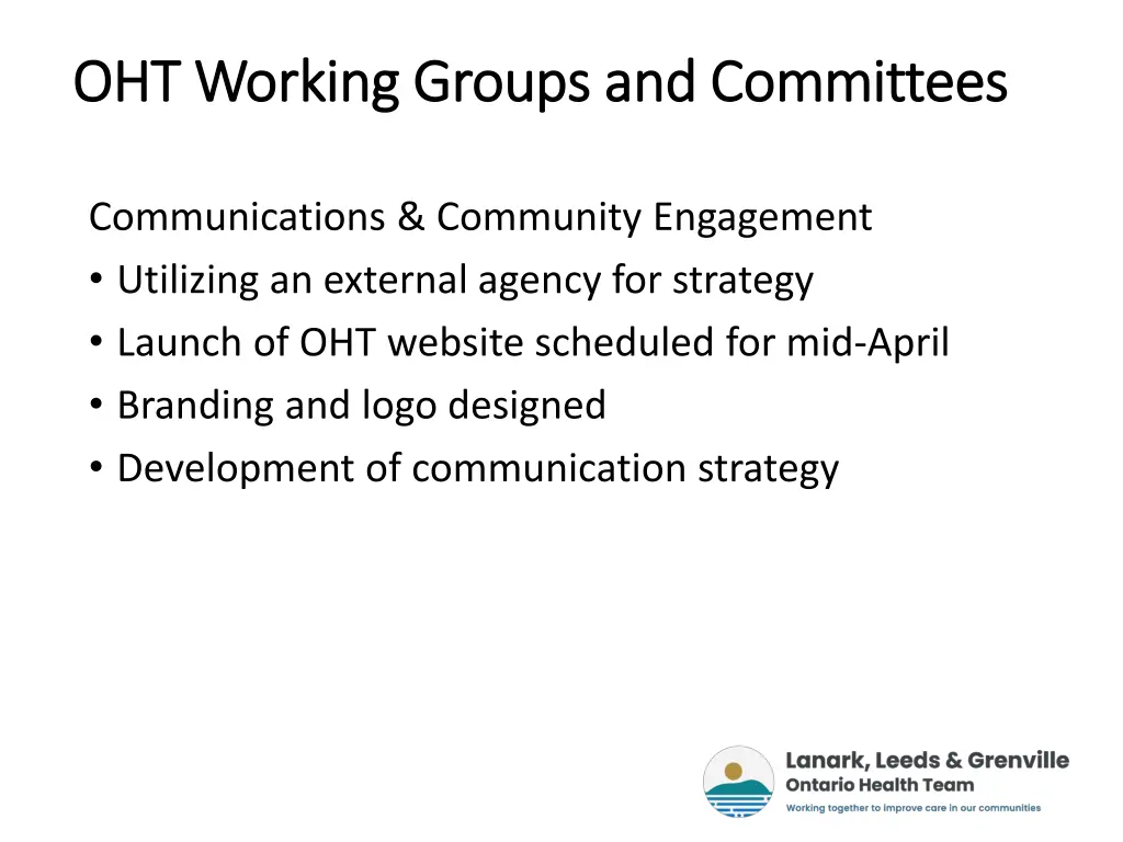 oht working groups and committees oht working