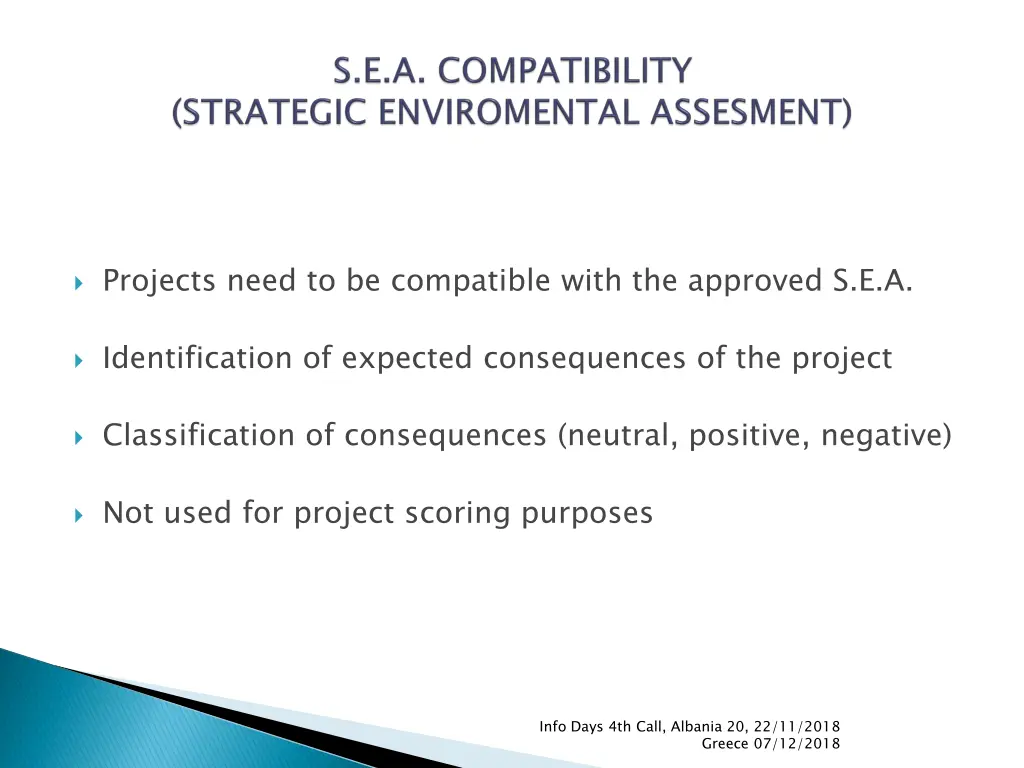 projects need to be compatible with the approved