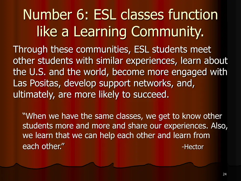number 6 esl classes function like a learning