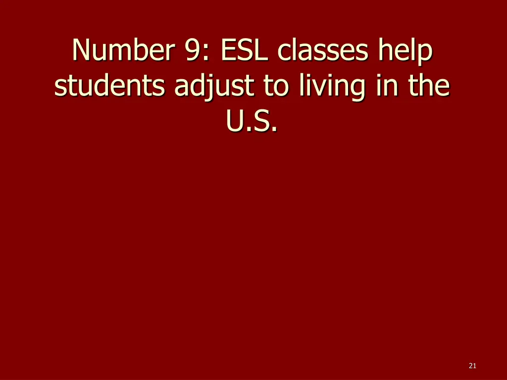 number 9 esl classes help students adjust