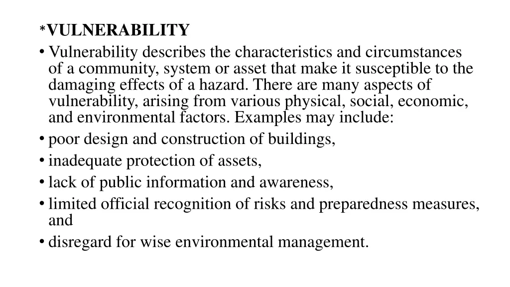 vulnerability vulnerability describes
