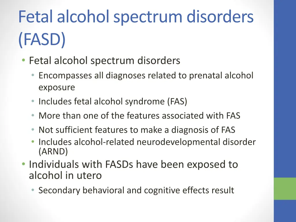 fetal alcohol spectrum disorders fasd