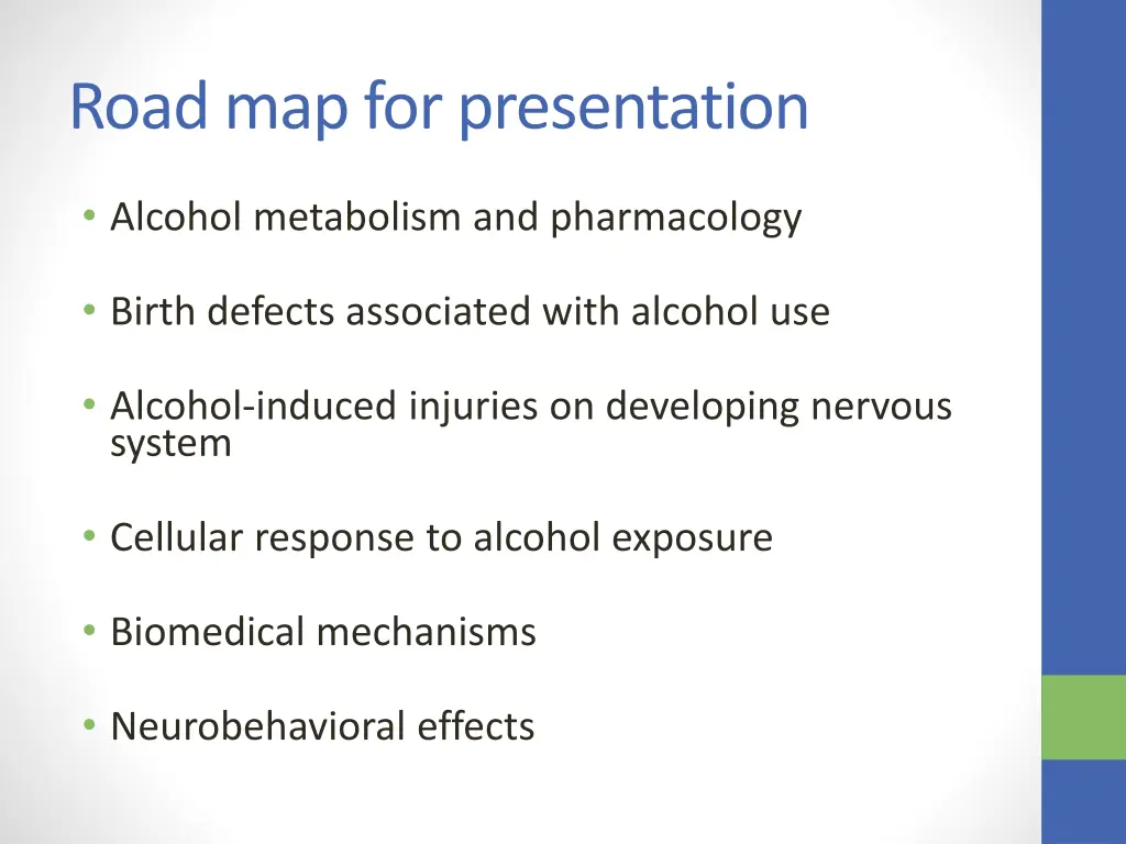 road map for presentation