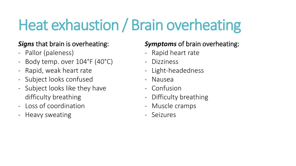 heat exhaustion brain overheating heat exhaustion