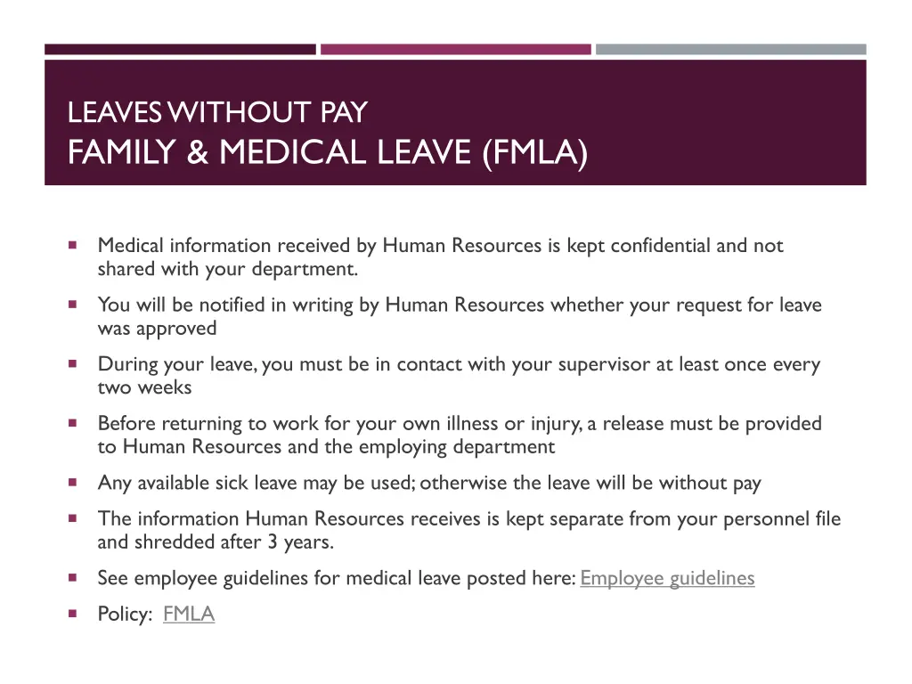 leaves without pay family medical leave fmla 1