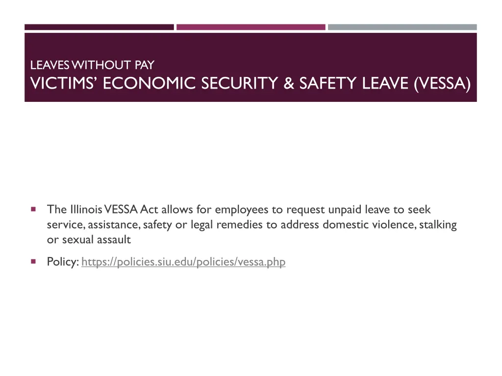leaves without pay victims economic security