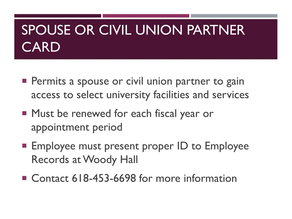 spouse or civil union partner card