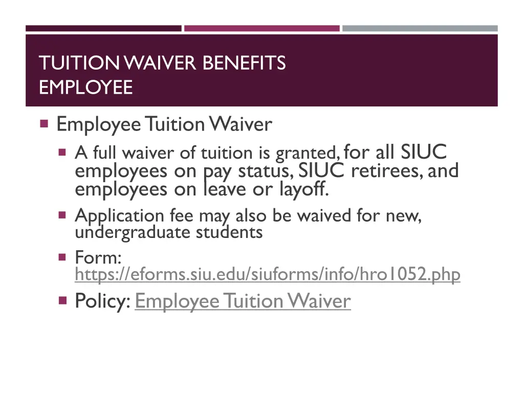 tuition waiver benefits employee