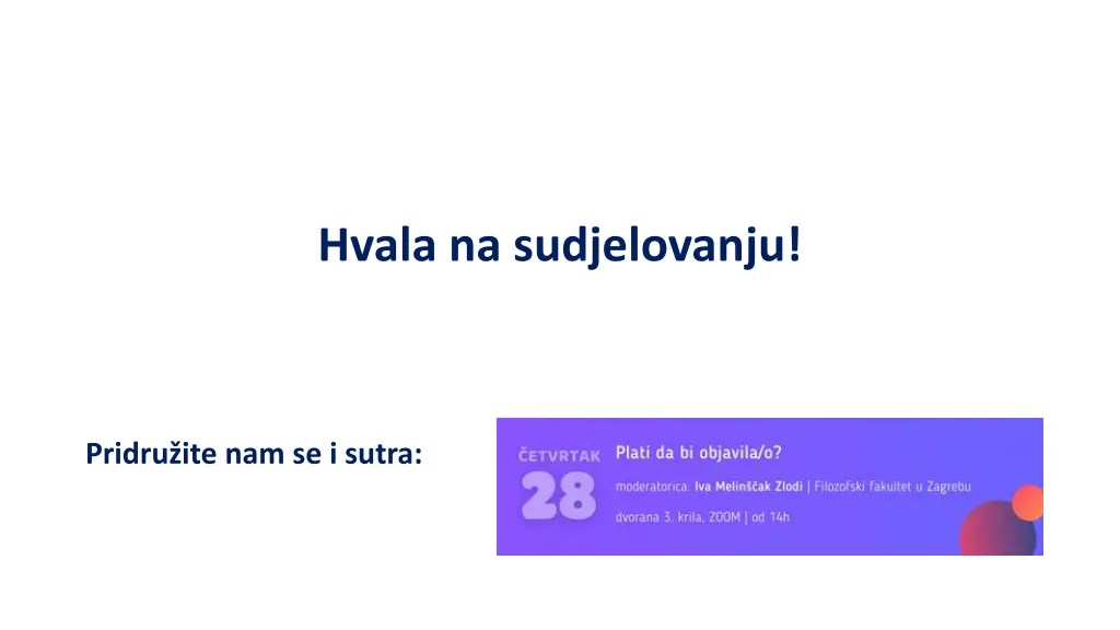 hvala na sudjelovanju