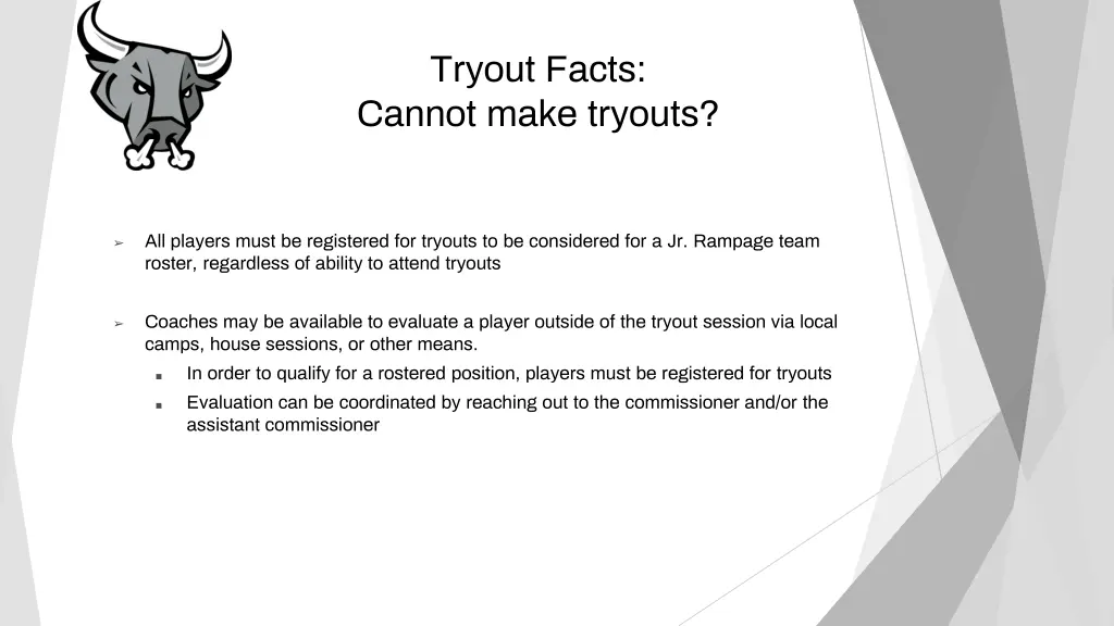tryout facts cannot make tryouts
