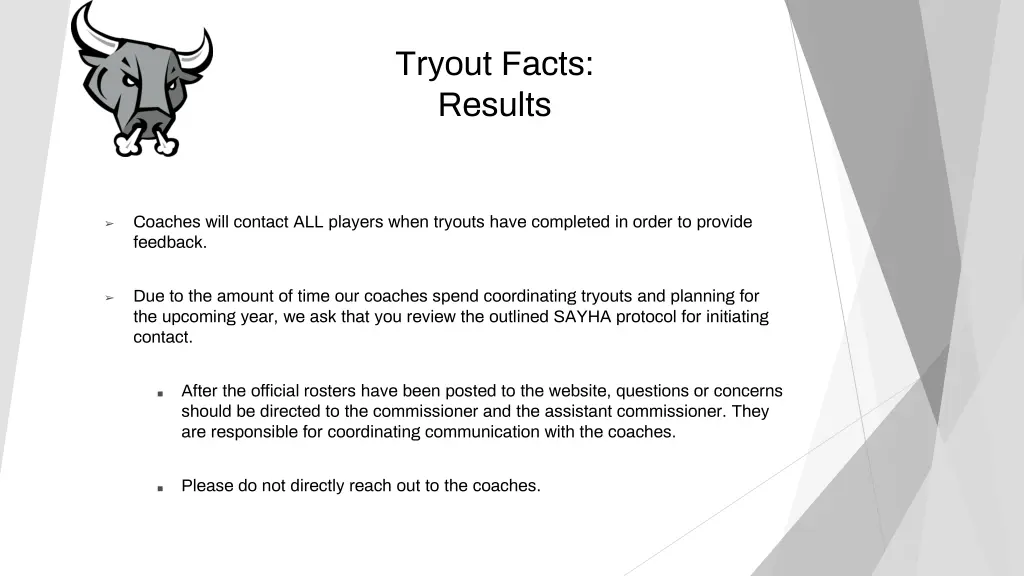 tryout facts results