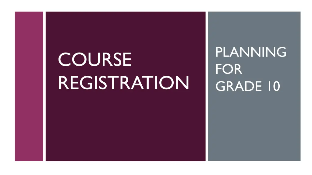 planning for grade 10