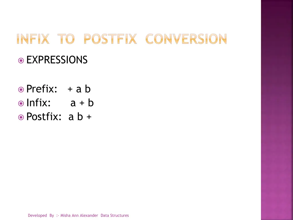 infix to postfix conversion