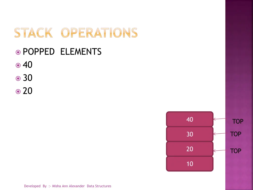 stack operations