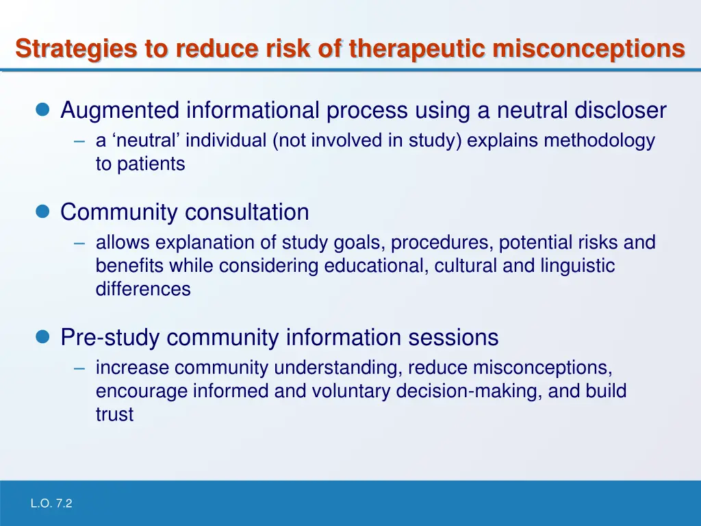 strategies to reduce risk of therapeutic