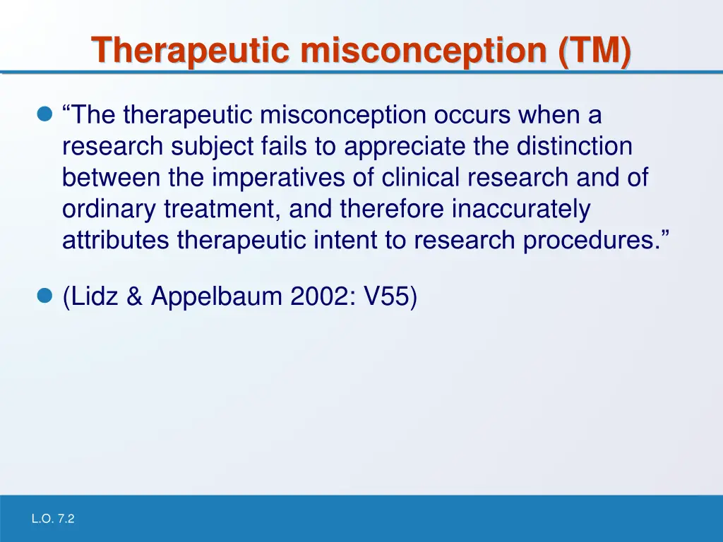 therapeutic misconception tm