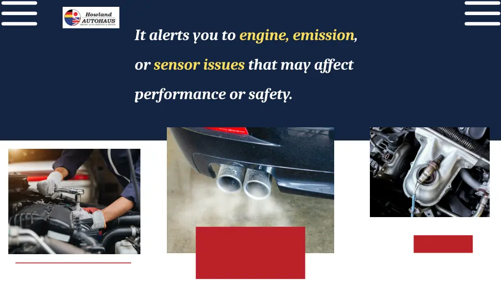 it alerts you to engine emission