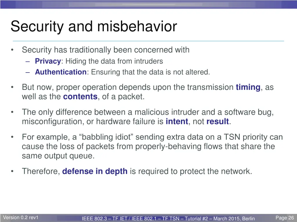 security and misbehavior