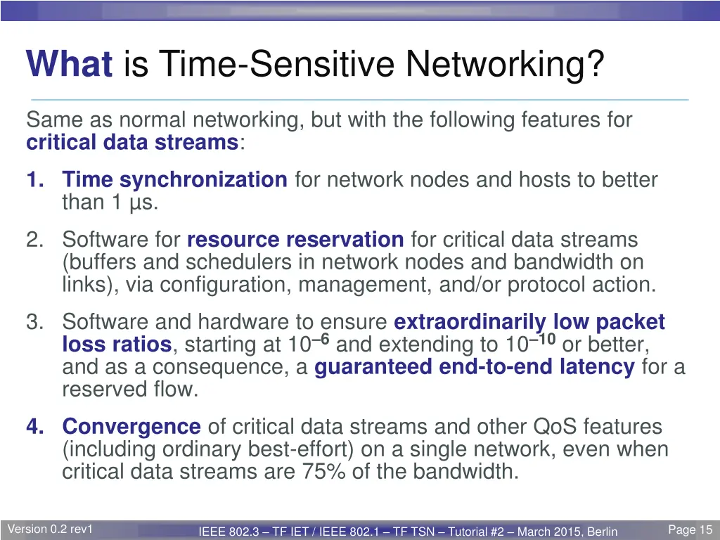what is time sensitive networking