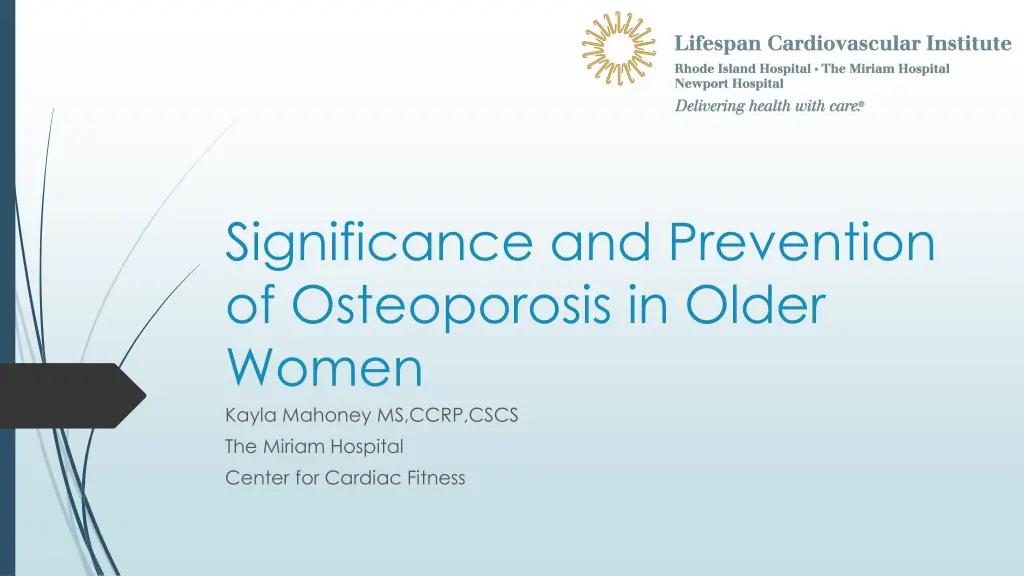 significance and prevention of osteoporosis