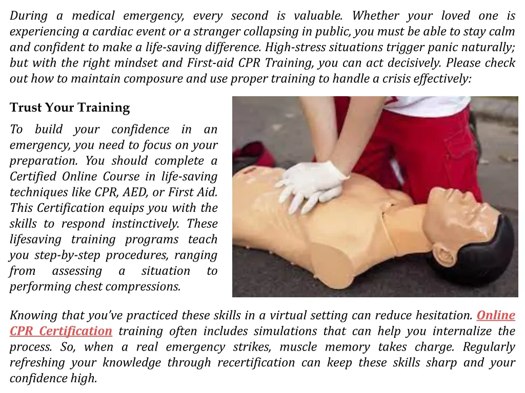 during a medical emergency every second