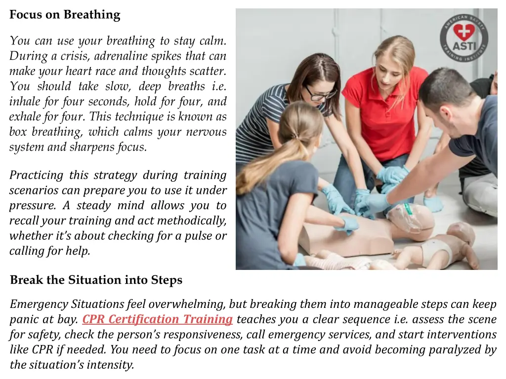 focus on breathing