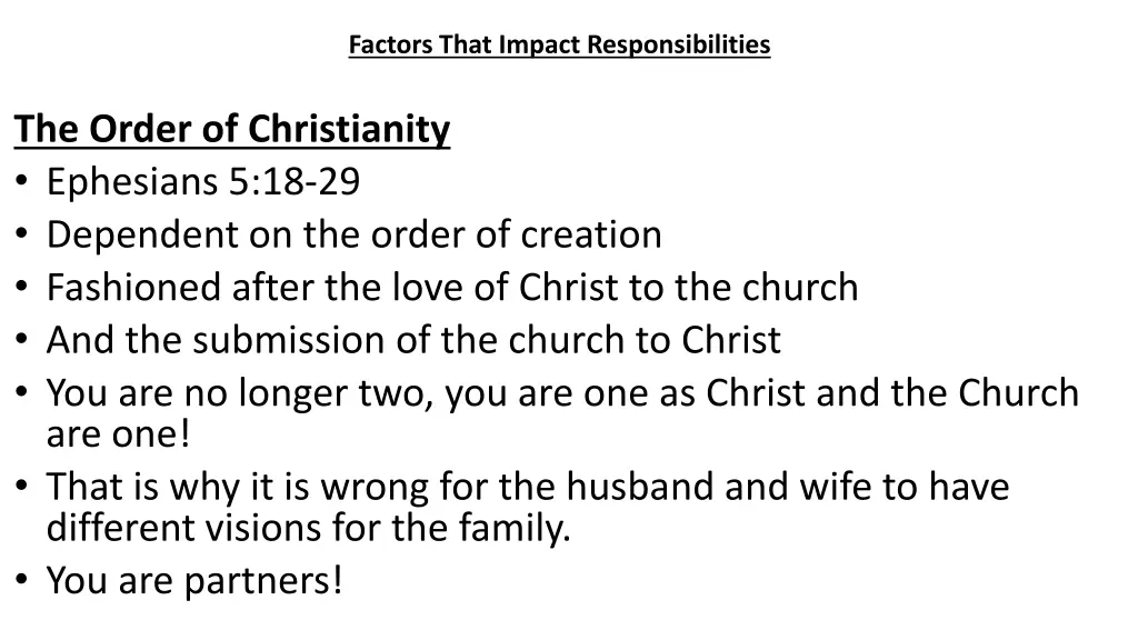 factors that impact responsibilities 1