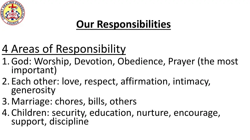 our responsibilities